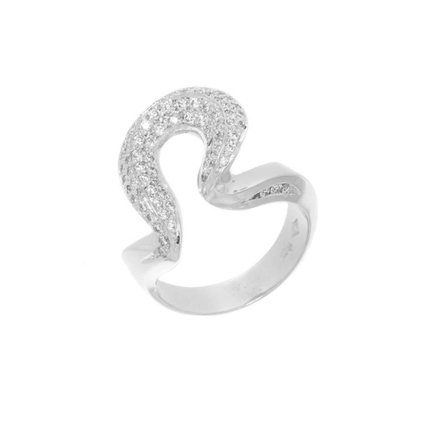 18ct White Gold Diamond Pave Set Ring