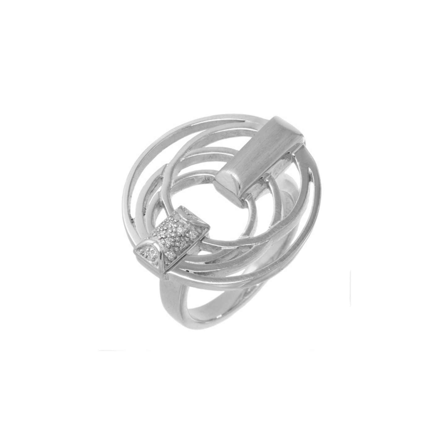 Sterling Silver and Diamond Ring