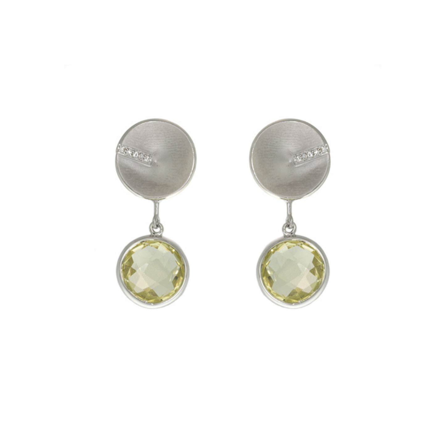 Sterling Silver Green Quartz Earrings