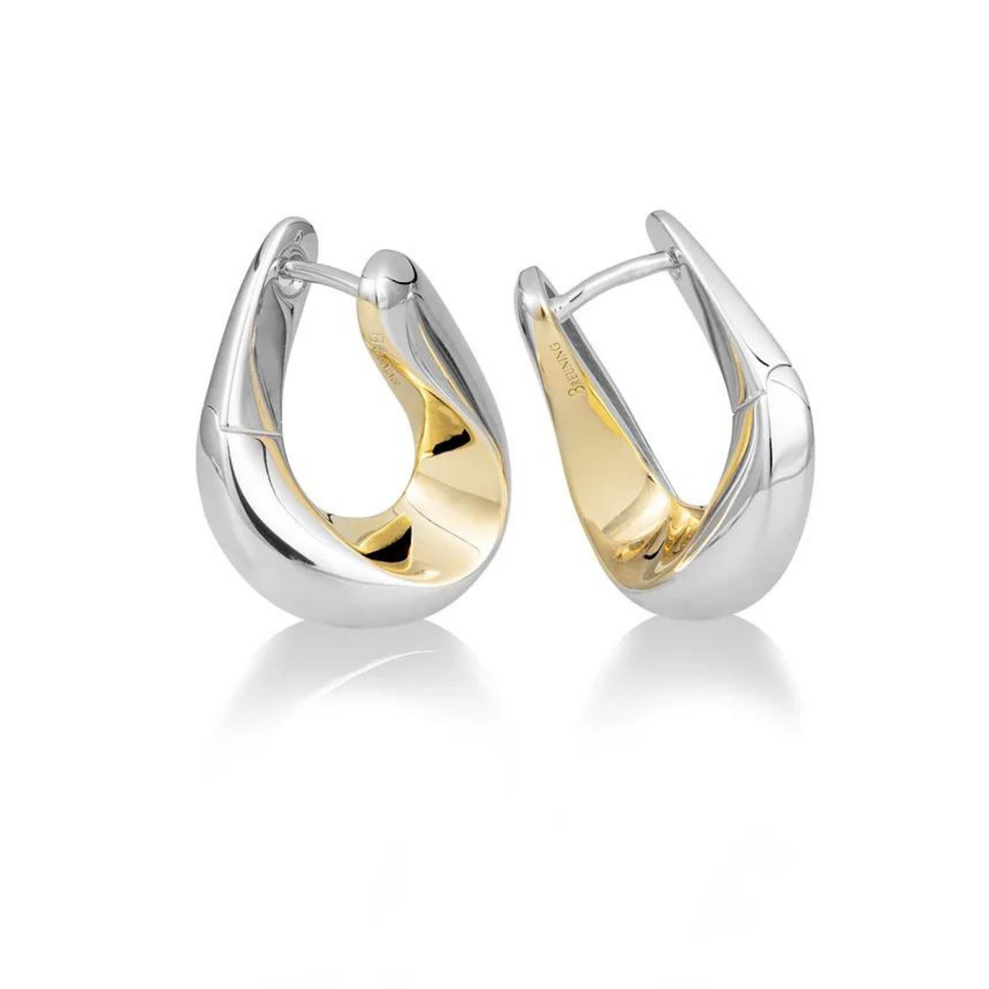 Sterling Silver Yellow Gold Plated Twist Earrings