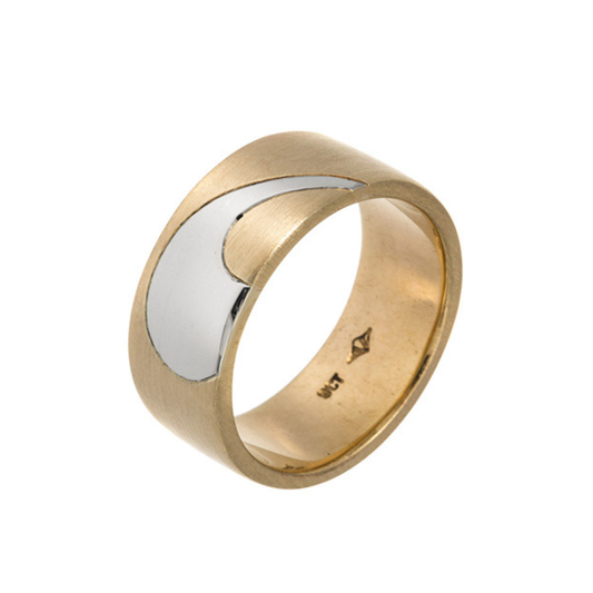 9ct Yellow and White Gold Kiwi Gents Ring