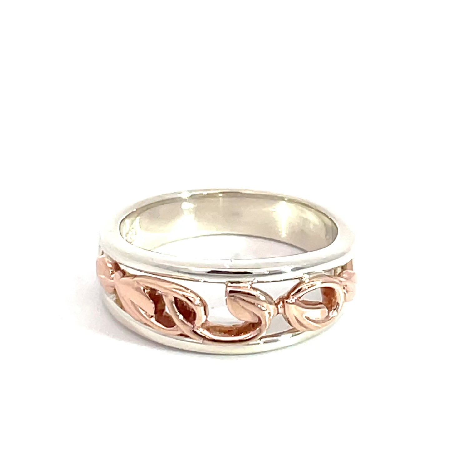 9ct White and Rose Gold Vine Ring