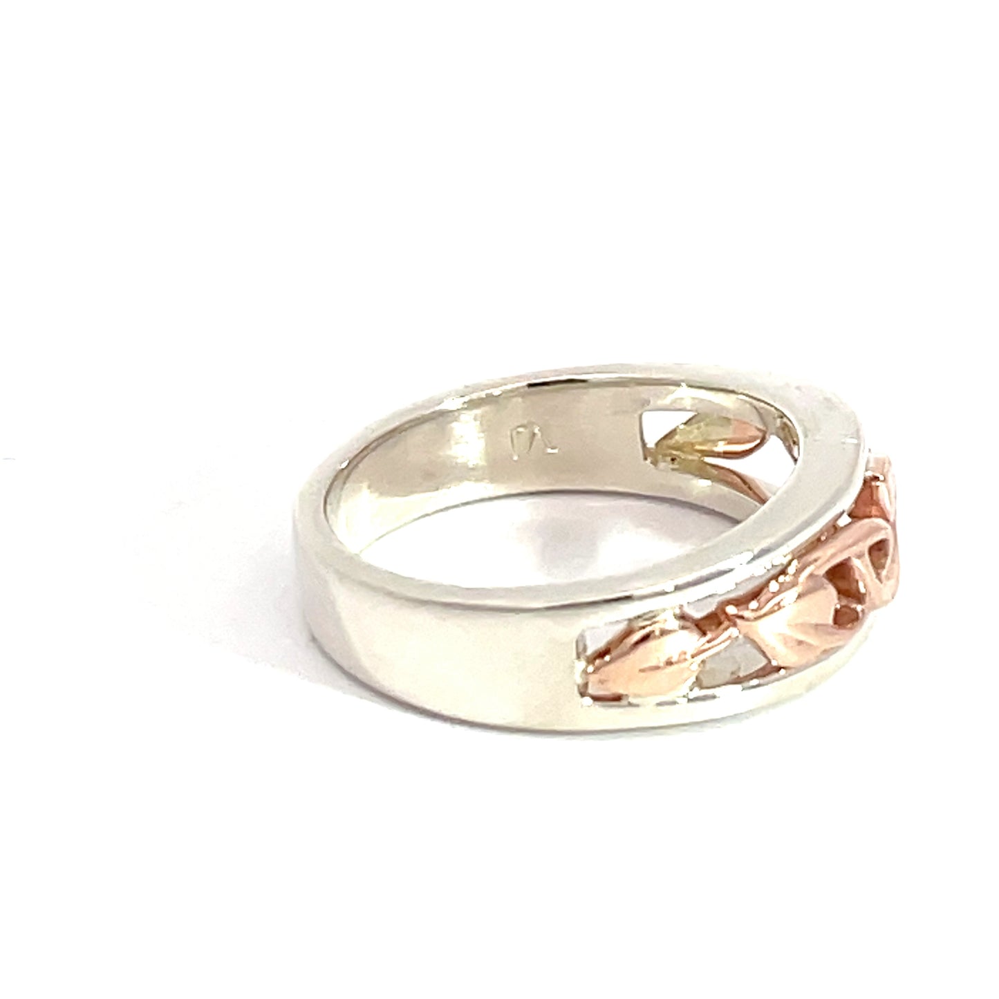 9ct White and Rose Gold Vine Ring