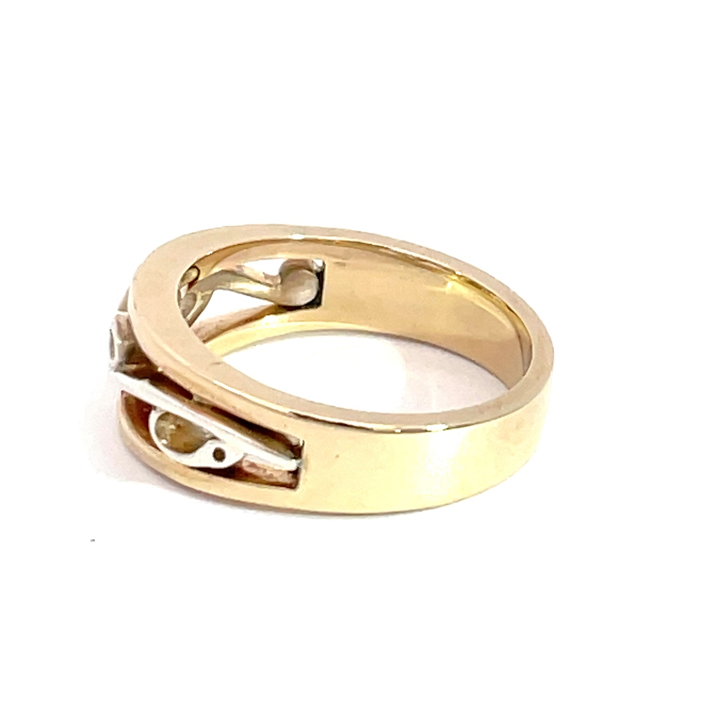 9ct Yellow and White Gold Leaves Ring