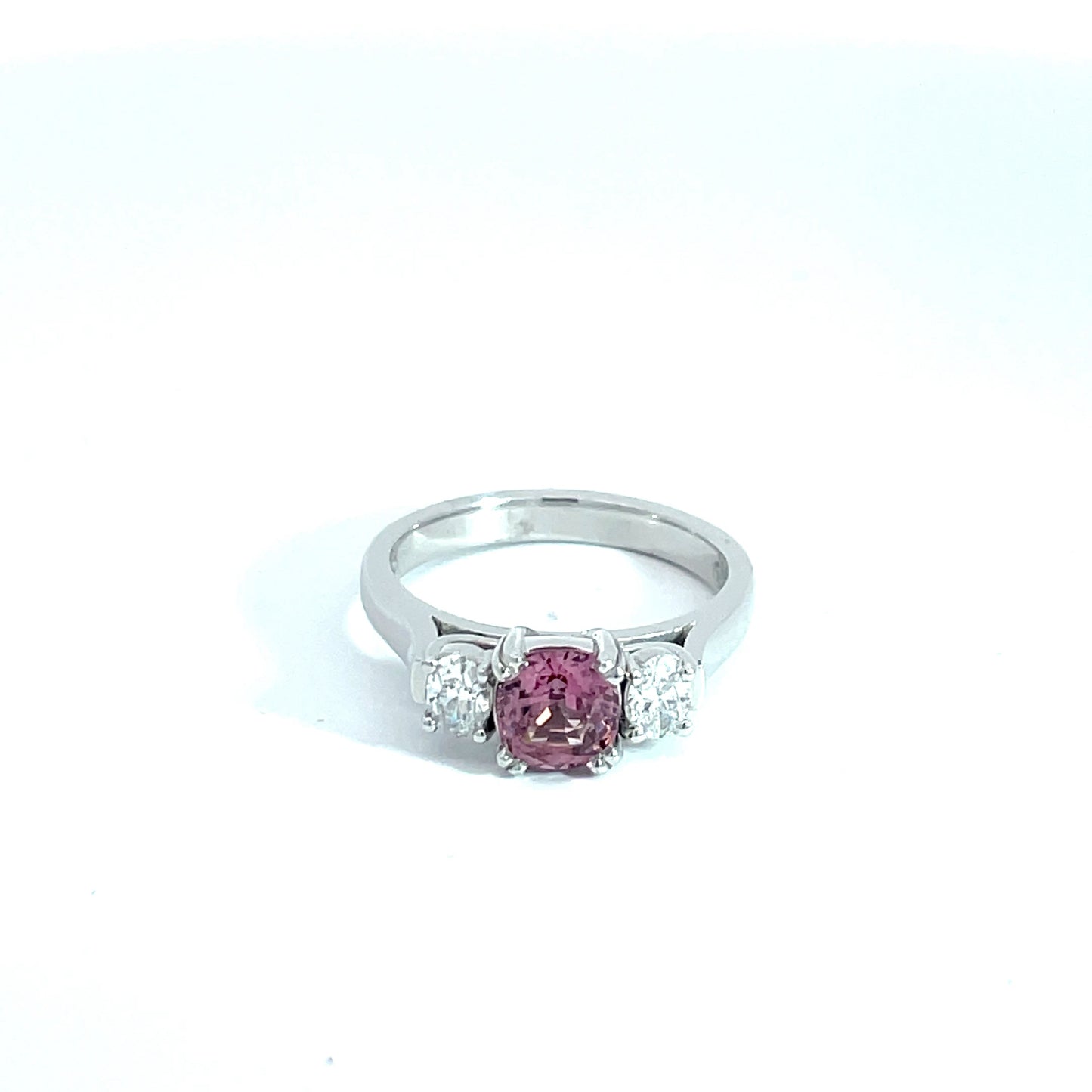 18ct White Gold Pink Spinel & Diamond Ring