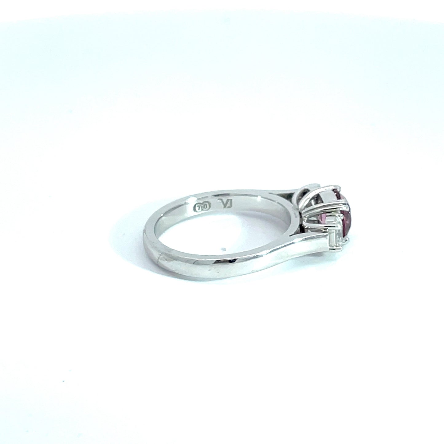 18ct White Gold Pink Spinel & Diamond Ring