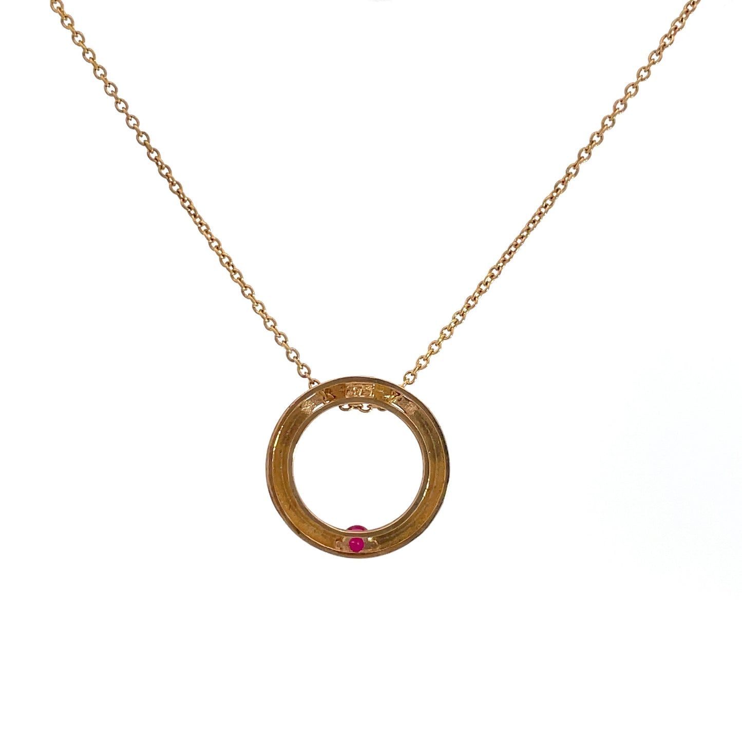 9ct Yellow Gold Ruby Circle Pendant