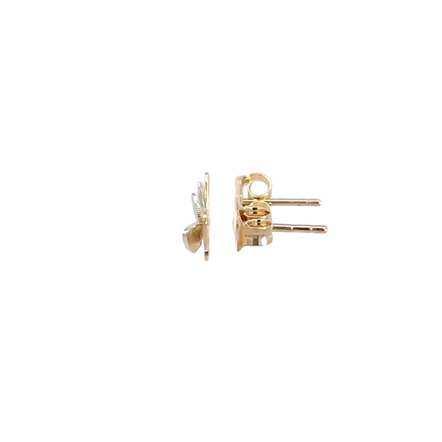 9ct Yellow & White Gold Butterfly Studs