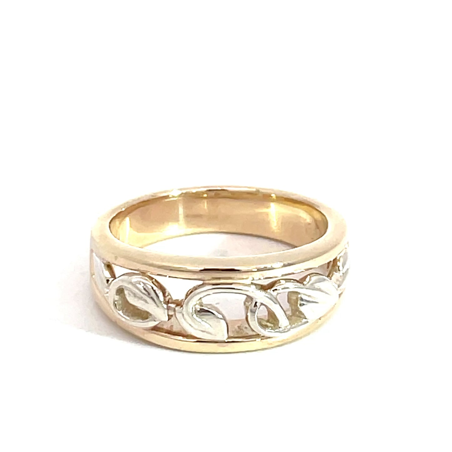 9ct Yellow and White Gold Vine Ring