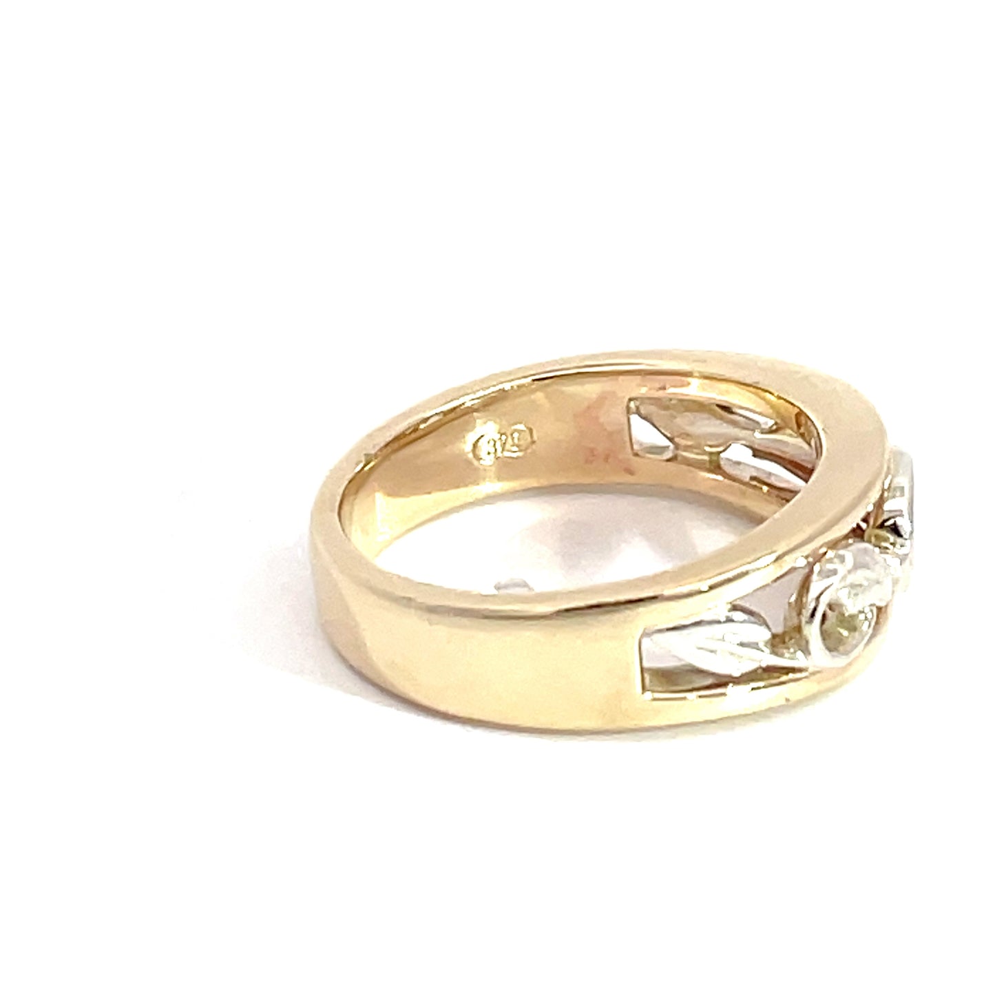 9ct Yellow and White Gold Vine Ring