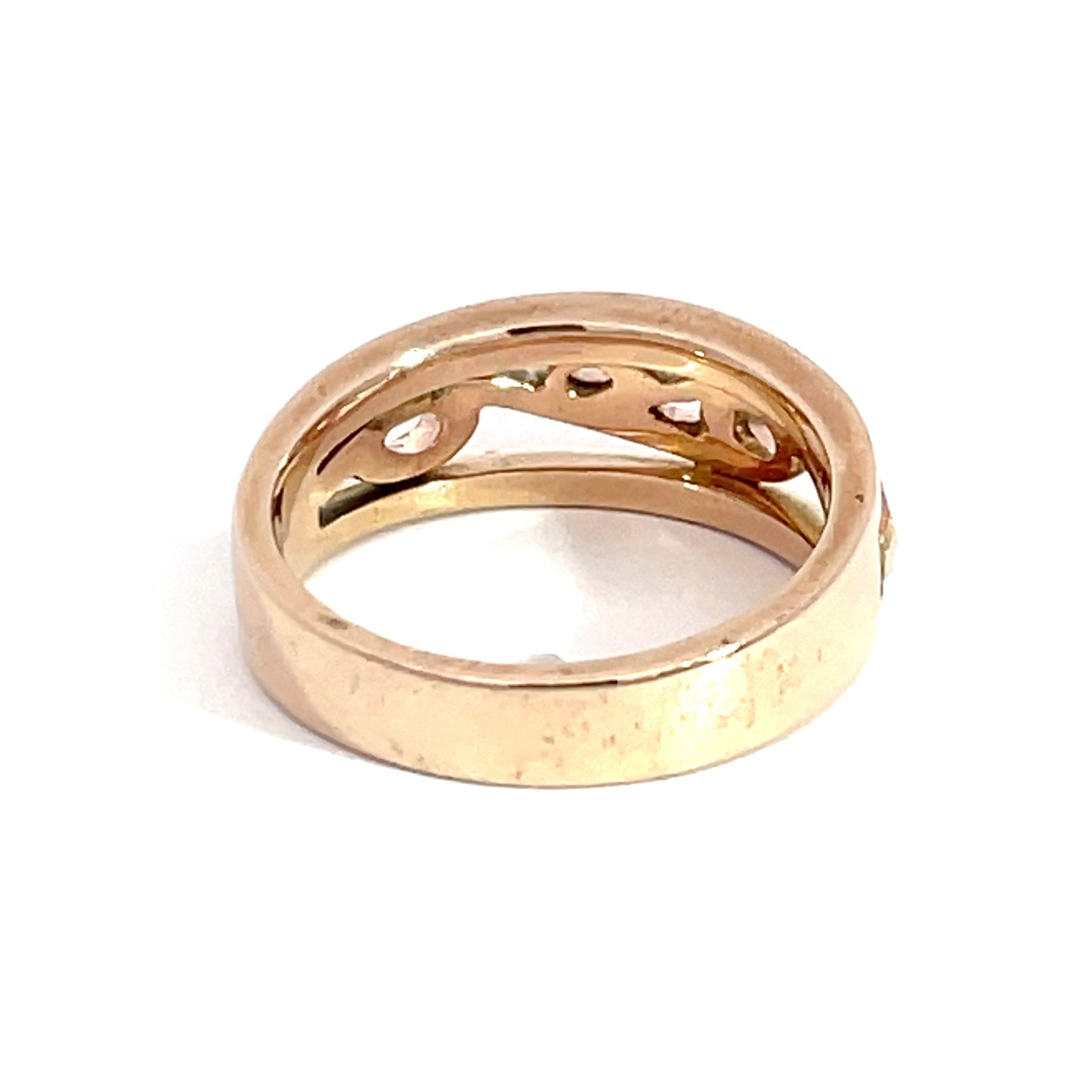 9ct Yellow and Rose Gold Diamond Leaves Ring