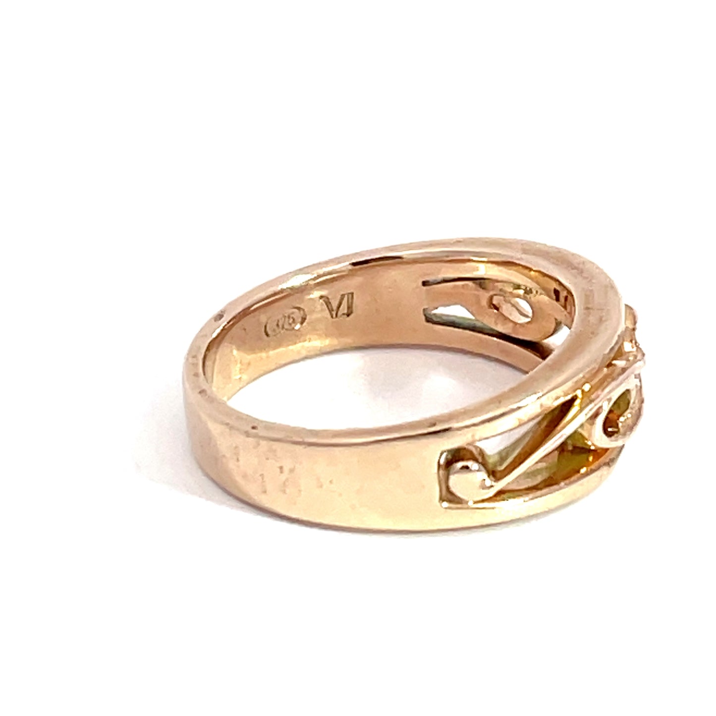 9ct Yellow and Rose Gold Diamond Leaves Ring