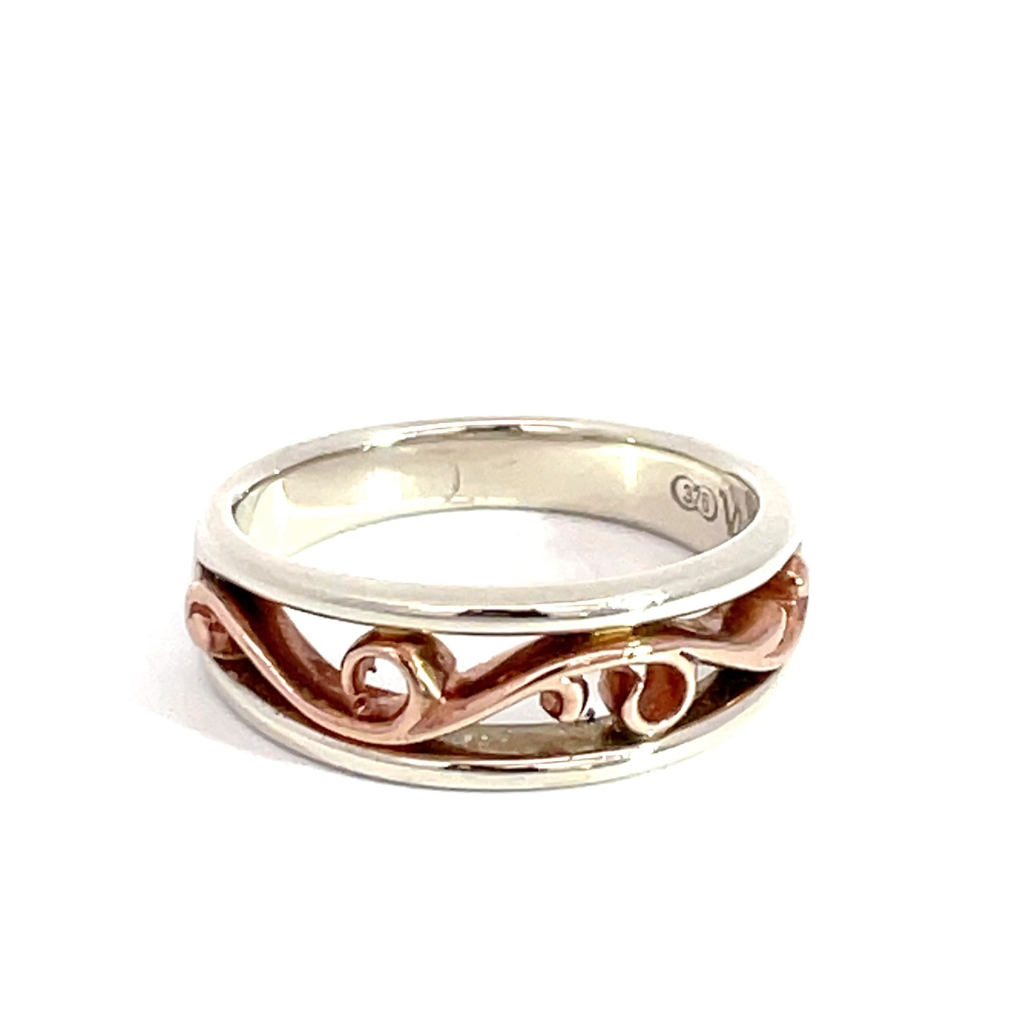 9ct White and Rose Gold Vine Ring