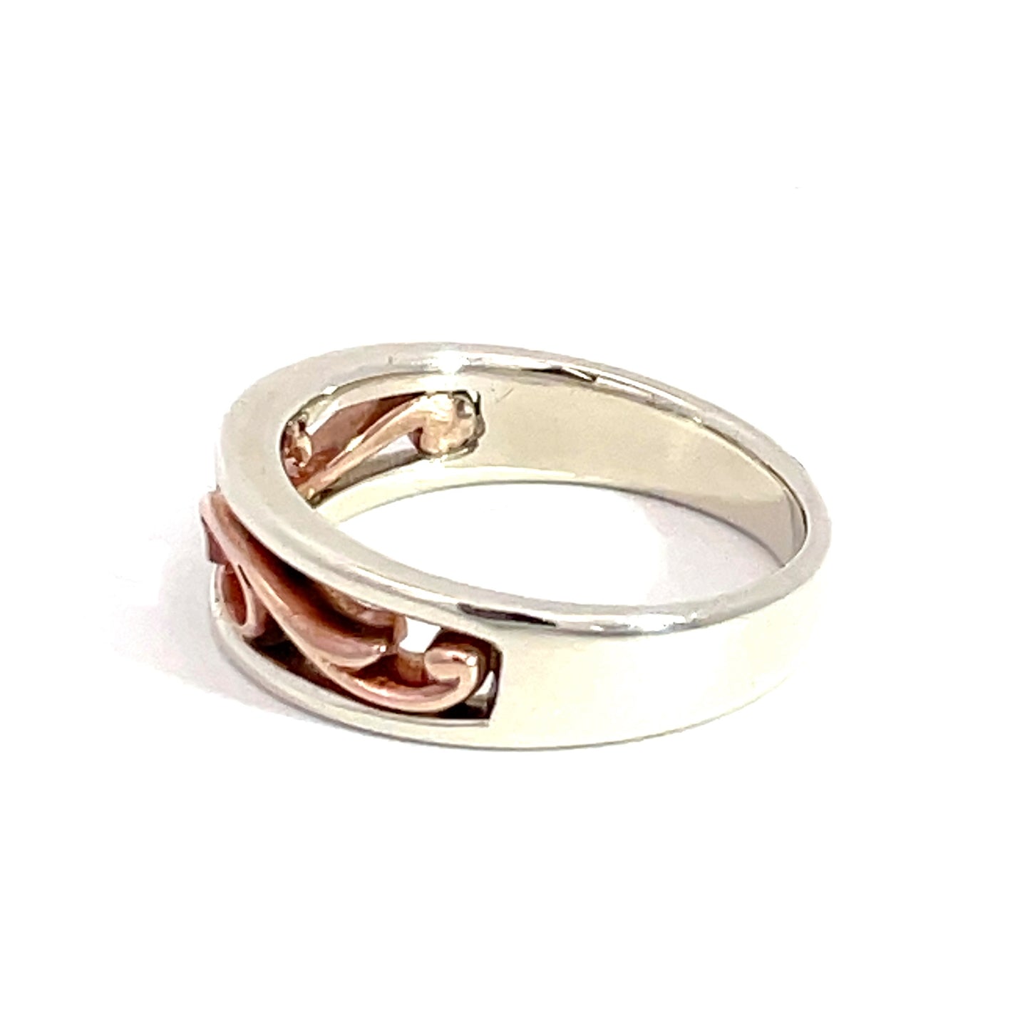 9ct White and Rose Gold Vine Ring