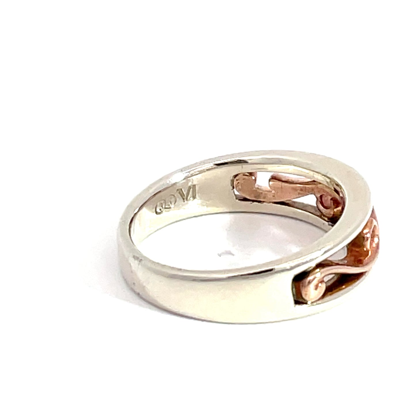 9ct White and Rose Gold Vine Ring