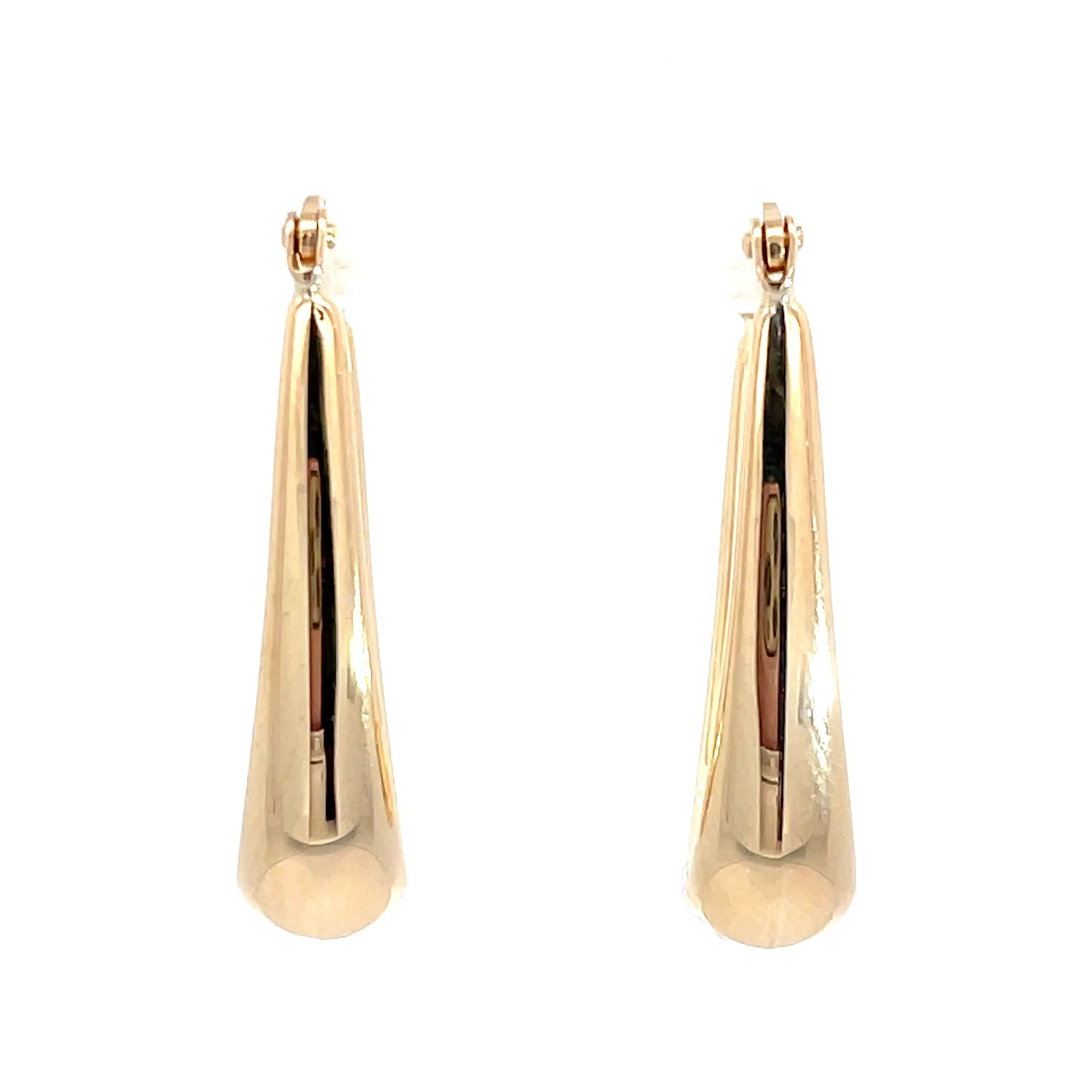 9ct Yellow Gold Oval Bulbus Hoops