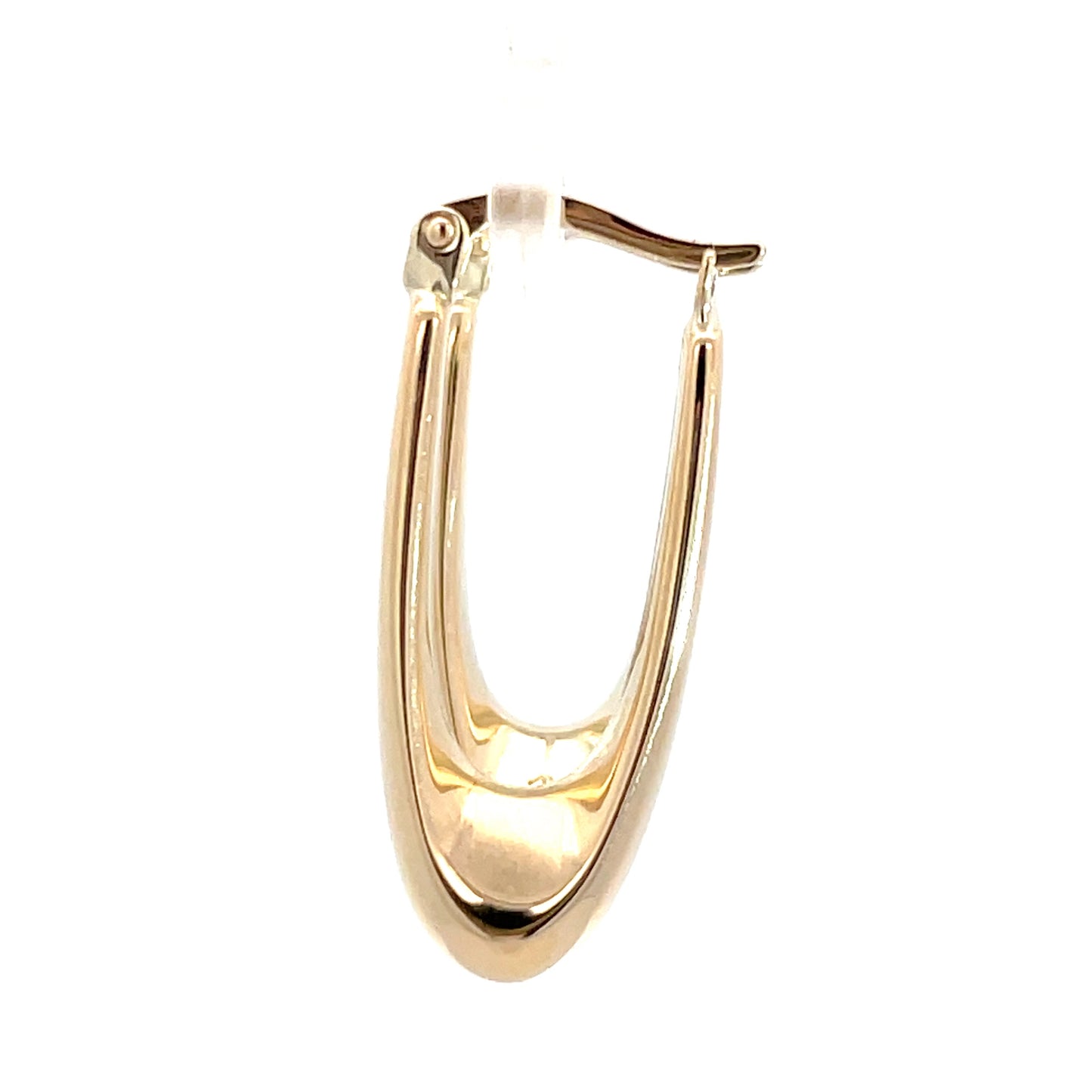 9ct Yellow Gold Oval Bulbus Hoops