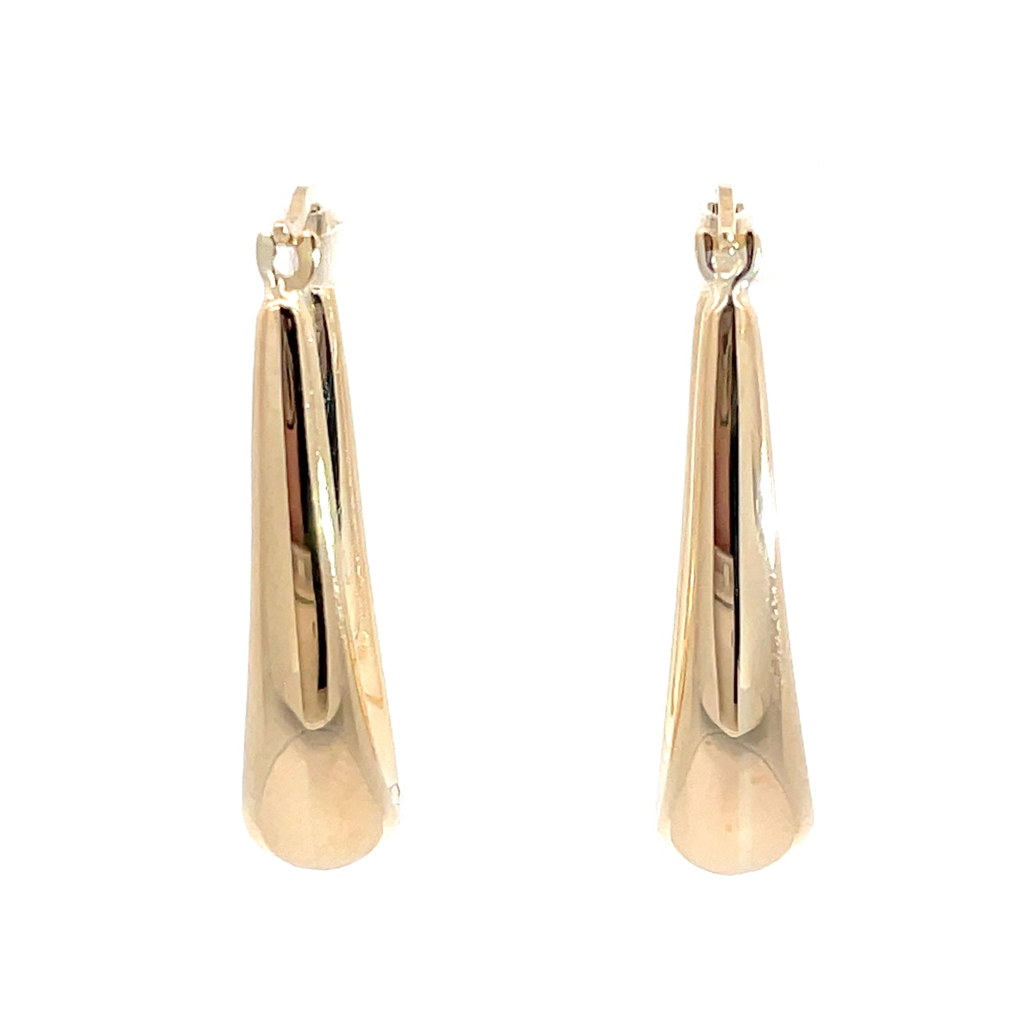 9ct Yellow Gold Oval Bulbus Hoops