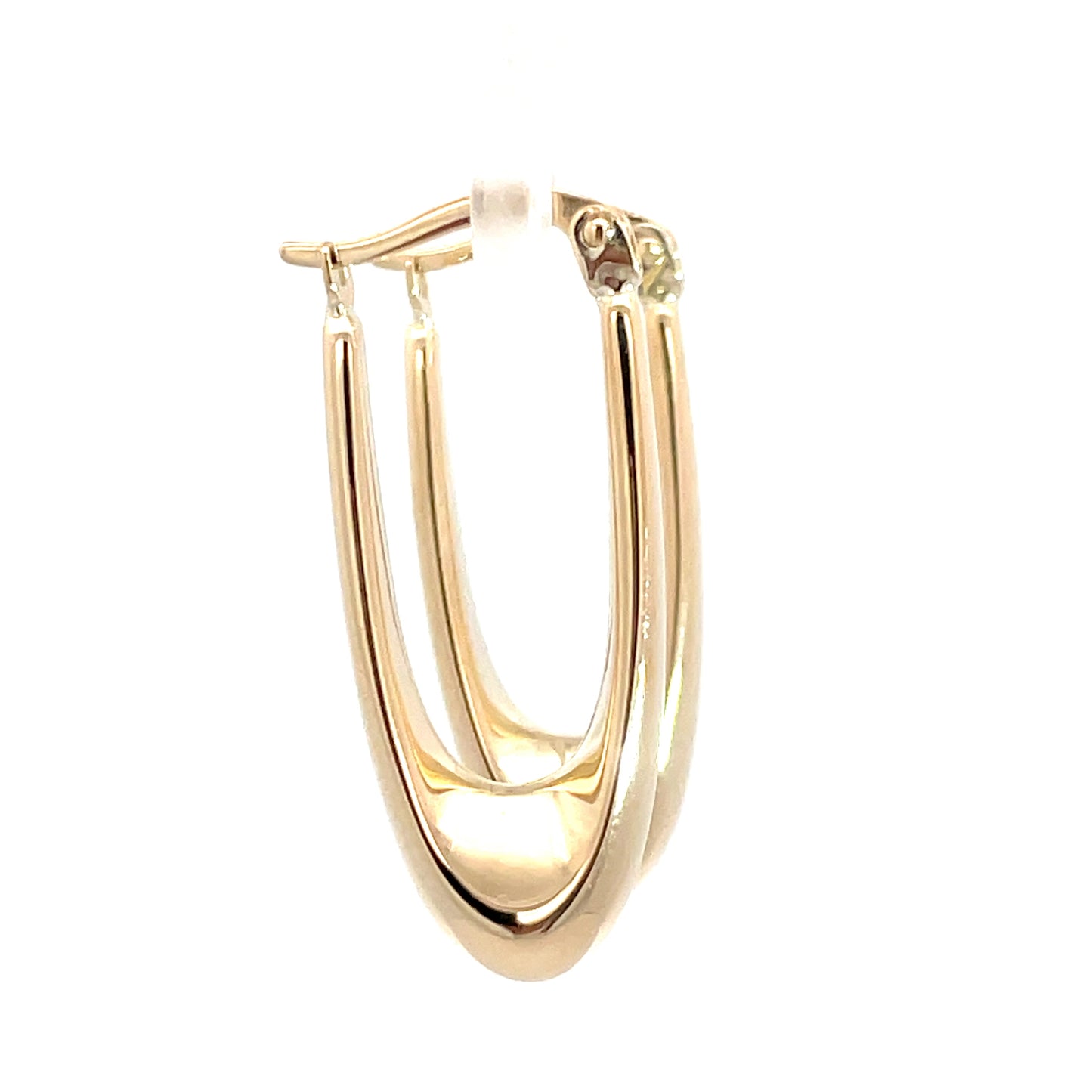 9ct Yellow Gold Oval Bulbus Hoops