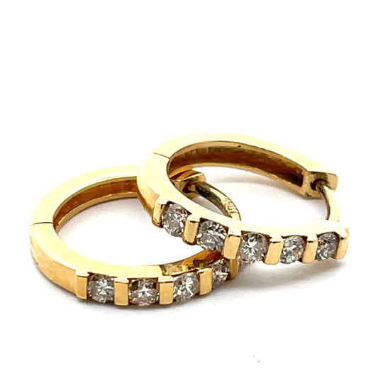 18ct Yellow Gold Diamond set Huggies 0.33ct