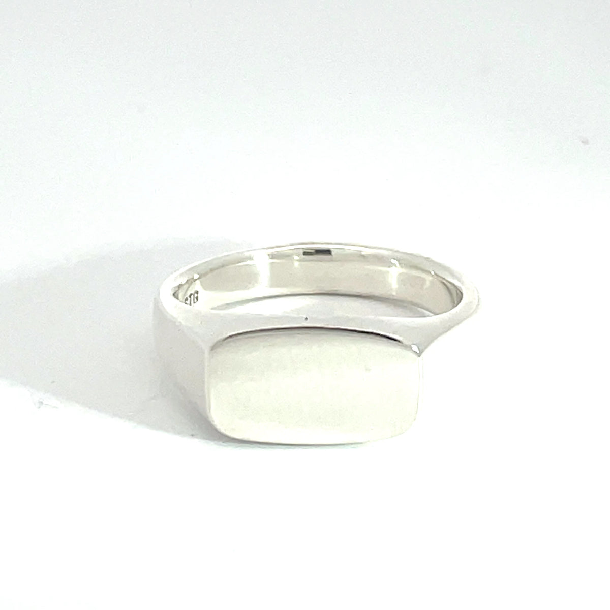 Small Rectangle Riding Ring Sterling Silver Rectangle Signet Ring small – Village Jeweller