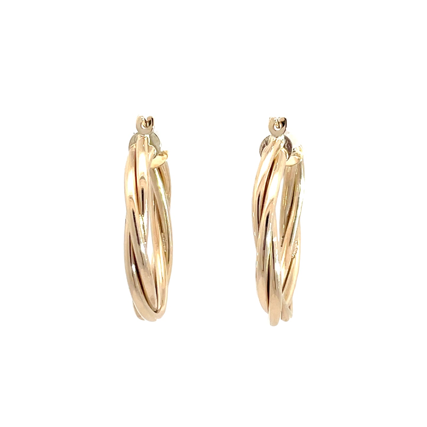 9ct Yellow Gold Plait Oval Hoops