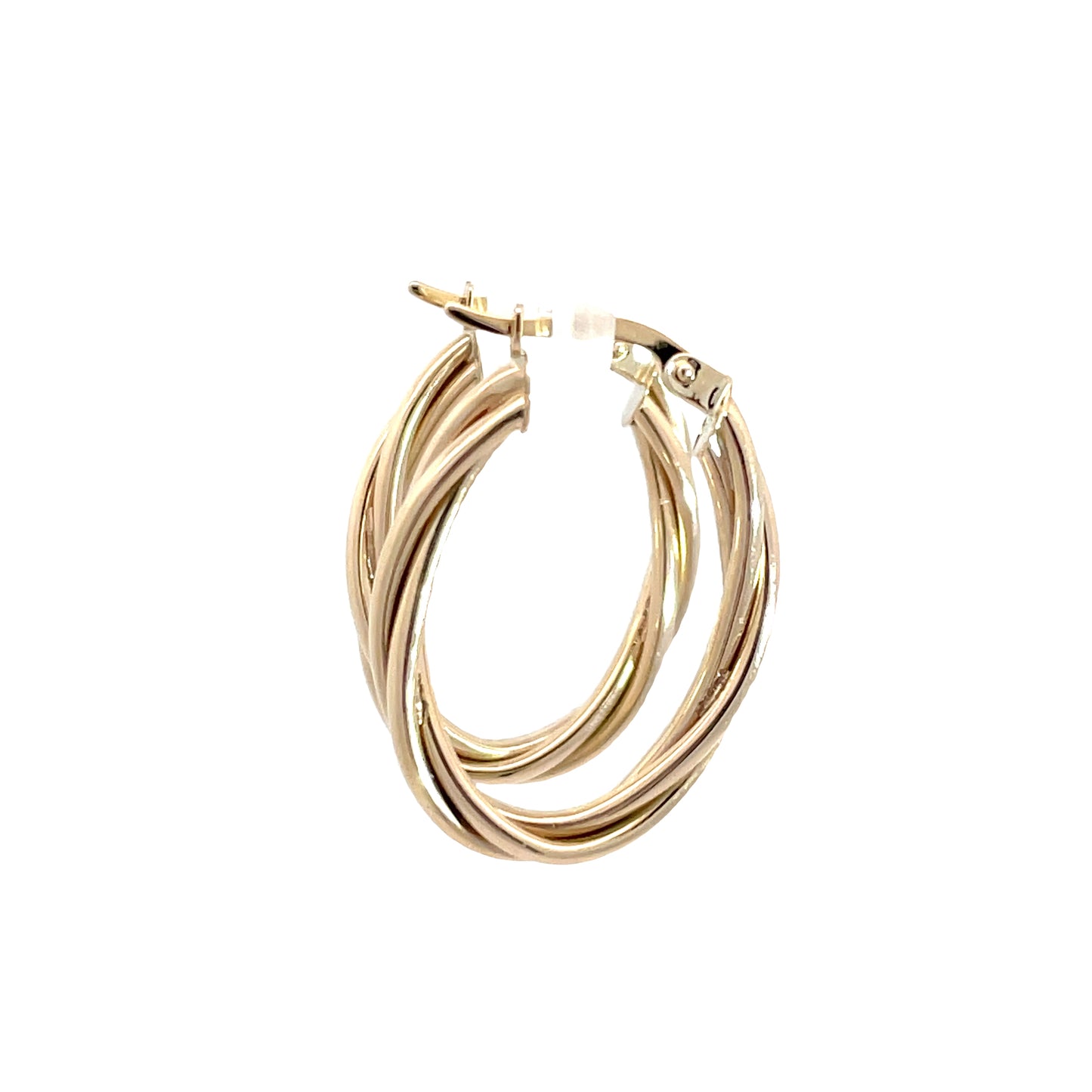 9ct Yellow Gold Plait Oval Hoops