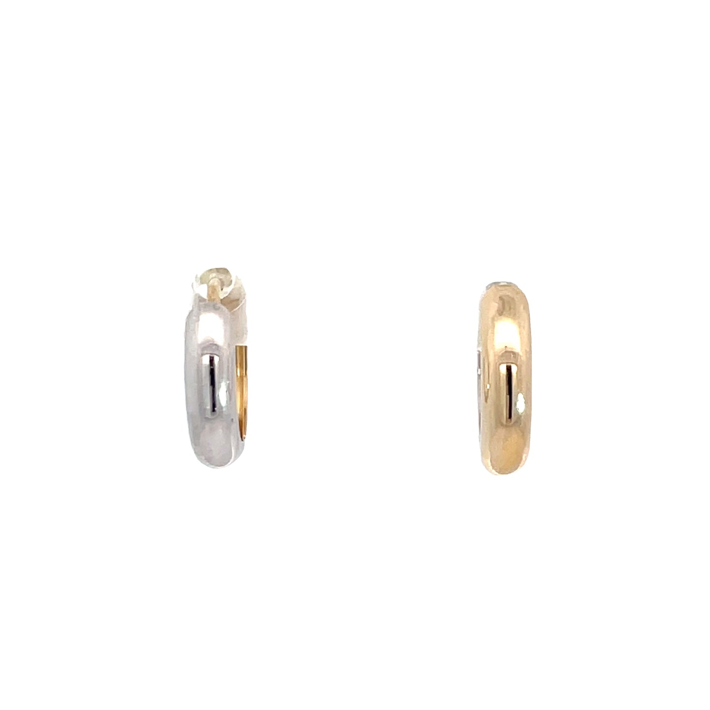 9ct Yellow and White Gold Huggie Earrings