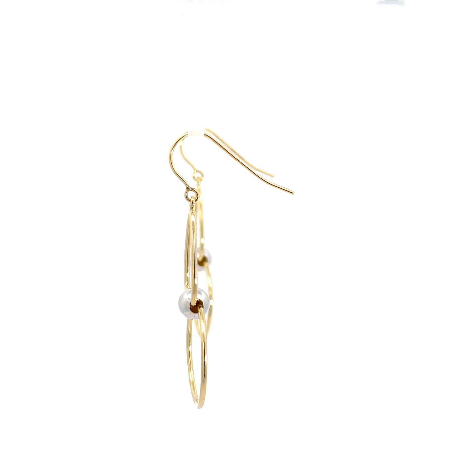9ct Yellow Gold and Silver Drop Earrings
