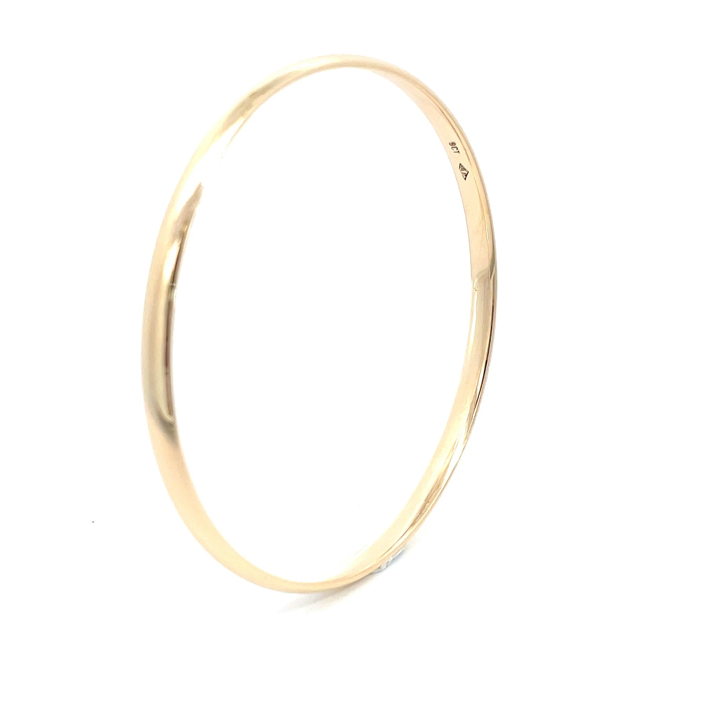 9ct Yellow Gold Round 4mm Bangle