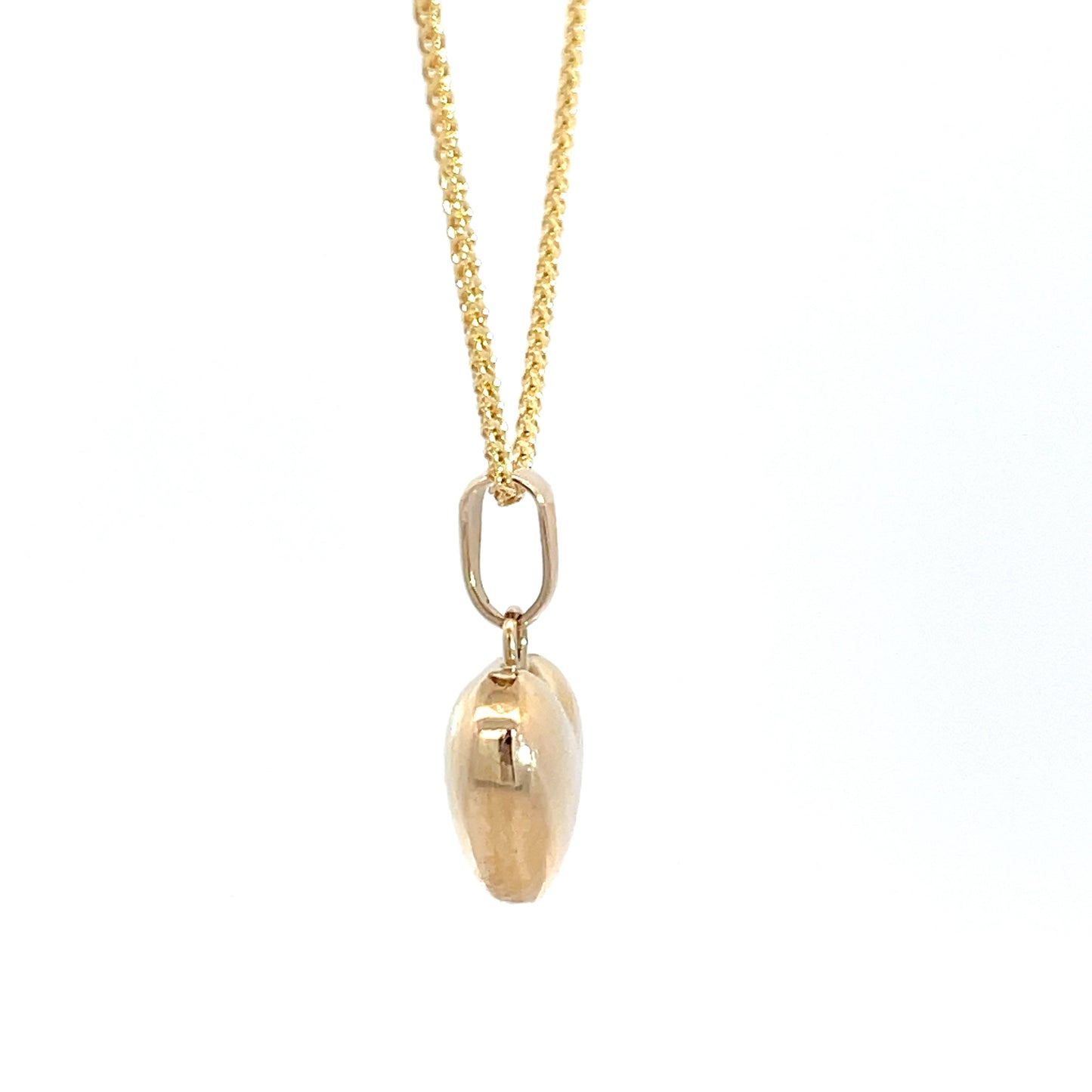 9ct Yellow Gold Puff Heart Pendant and Chain