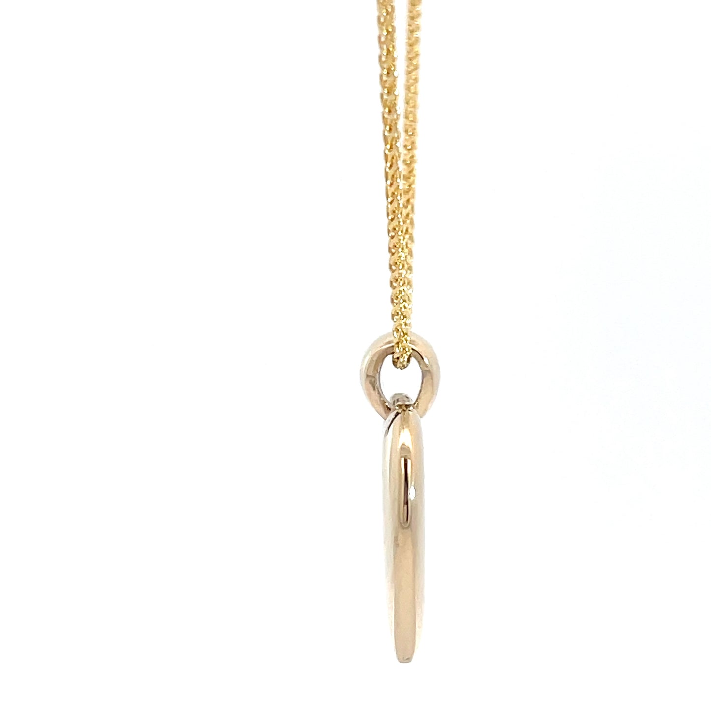 9ct Yellow Gold Solid Heart Pendant and Chain