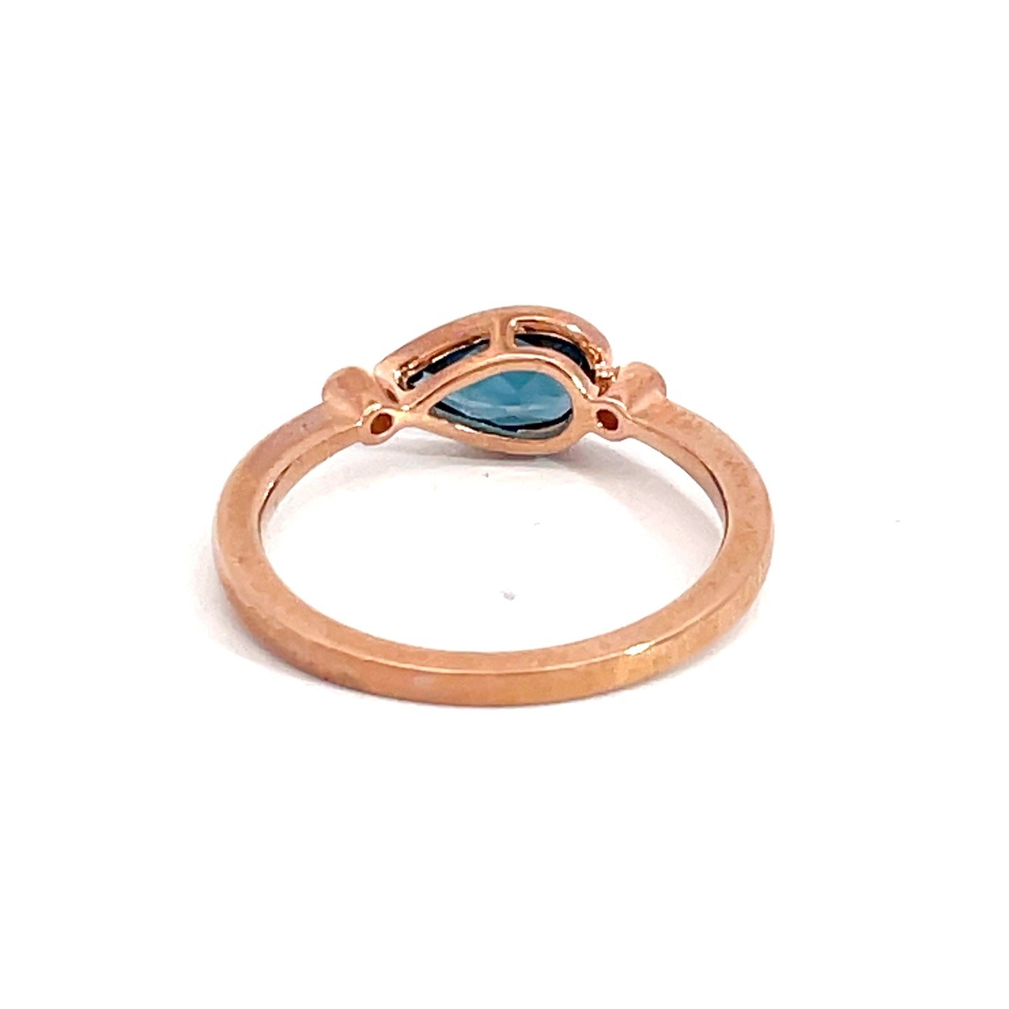 9ct Rose Gold London Blue Topaz and Diamond Ring