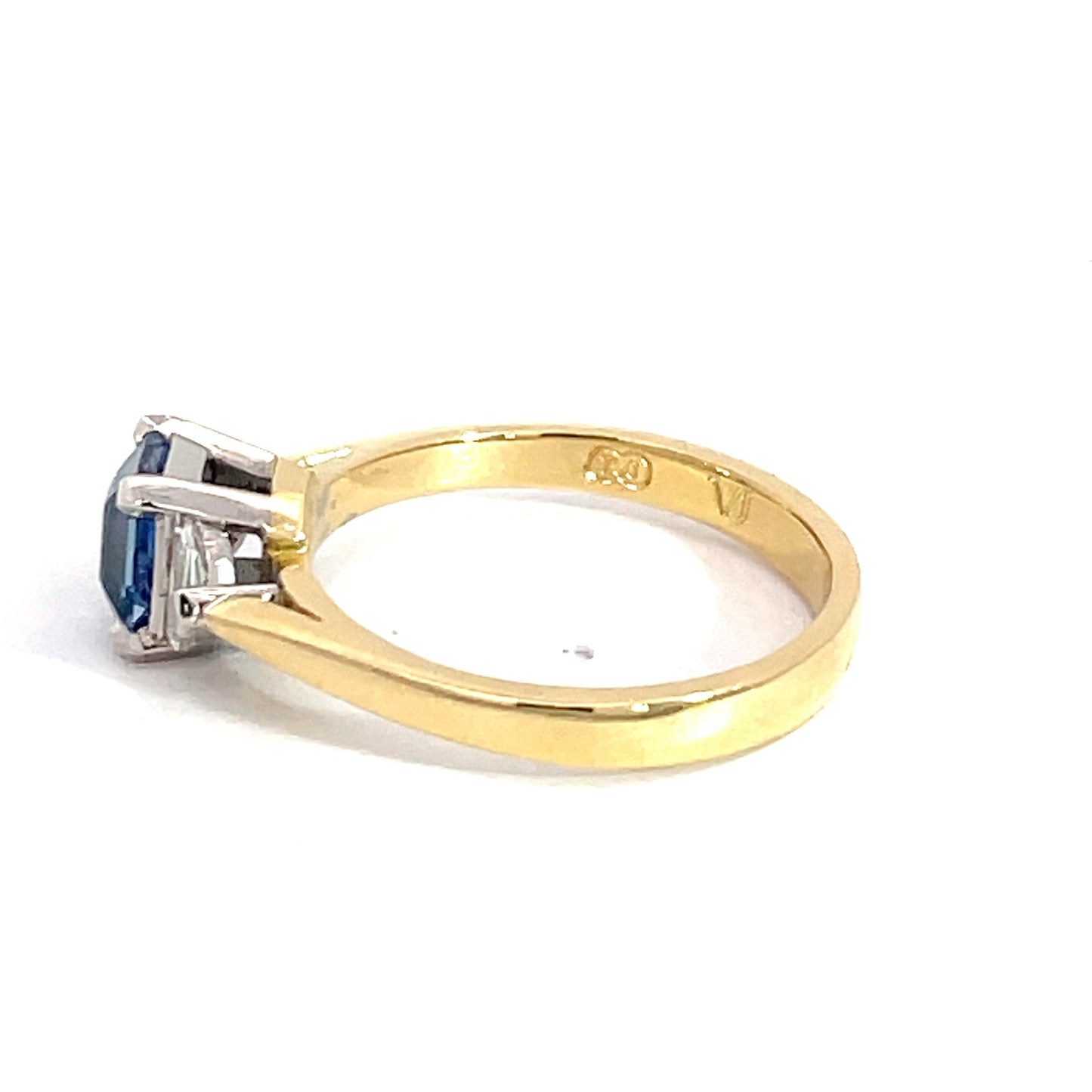 18ct Yellow and White Gold Ceylon Sapphire and Diamond Ring