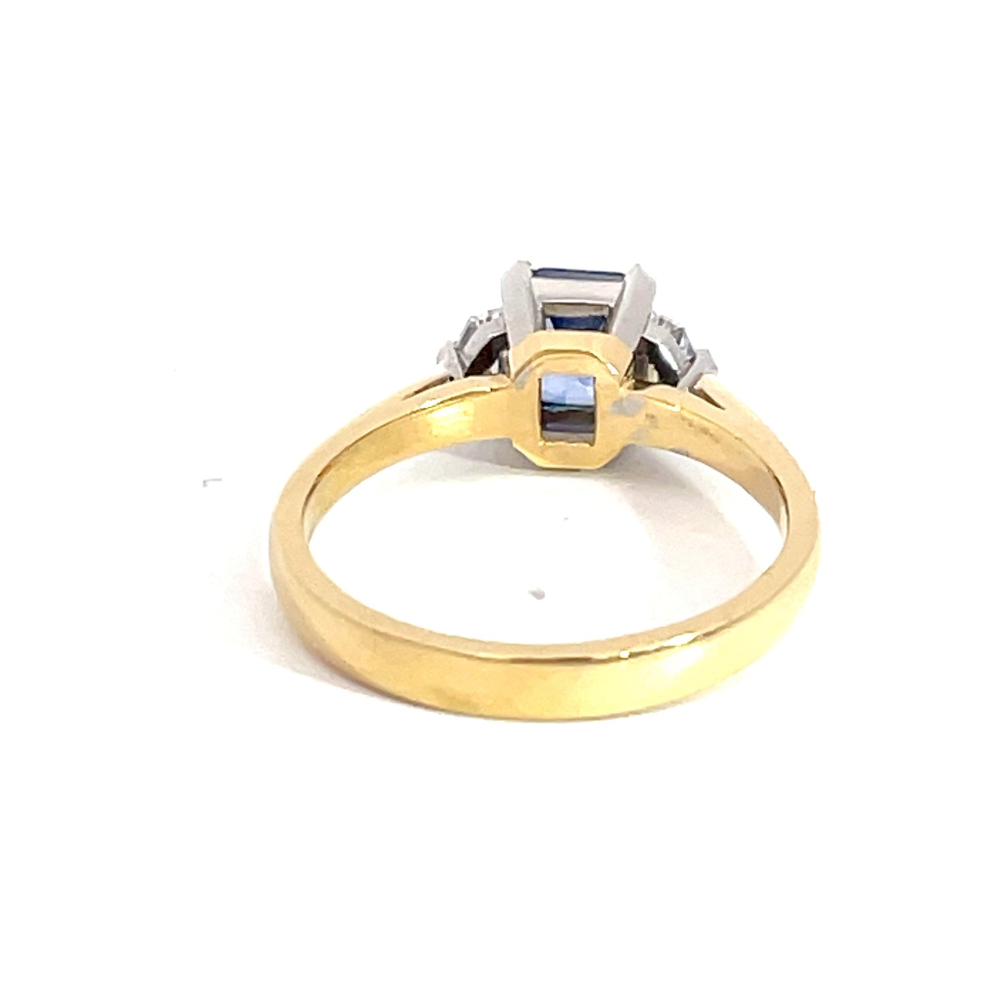 18ct Yellow and White Gold Ceylon Sapphire and Diamond Ring