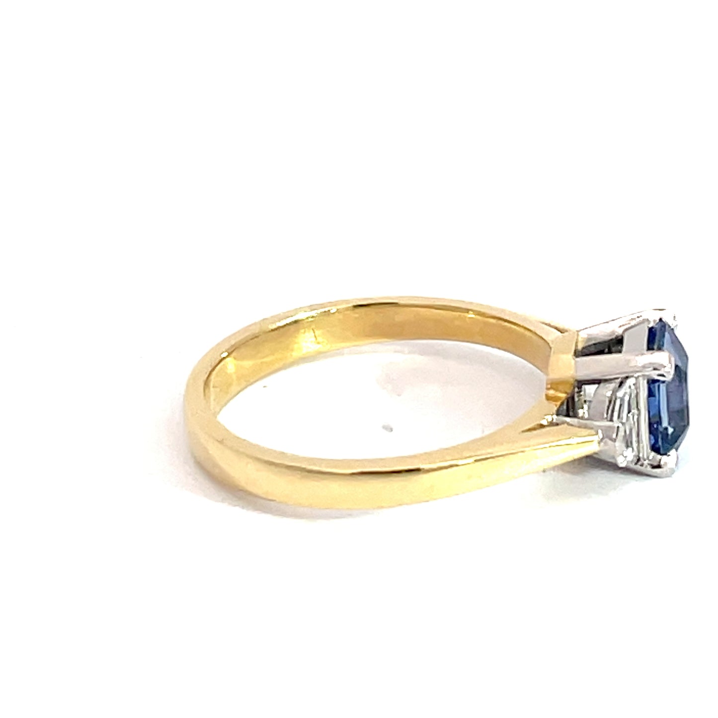 18ct Yellow and White Gold Ceylon Sapphire and Diamond Ring