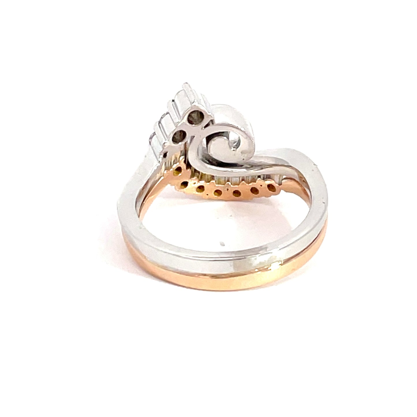 18ct Rose and White Gold Diamond Koru Ring