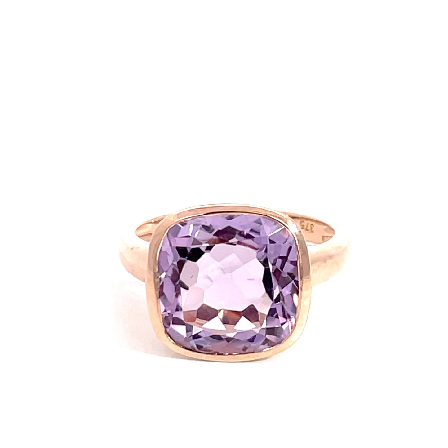 9ct Rose Gold Cushion Pink Amethyst Ring