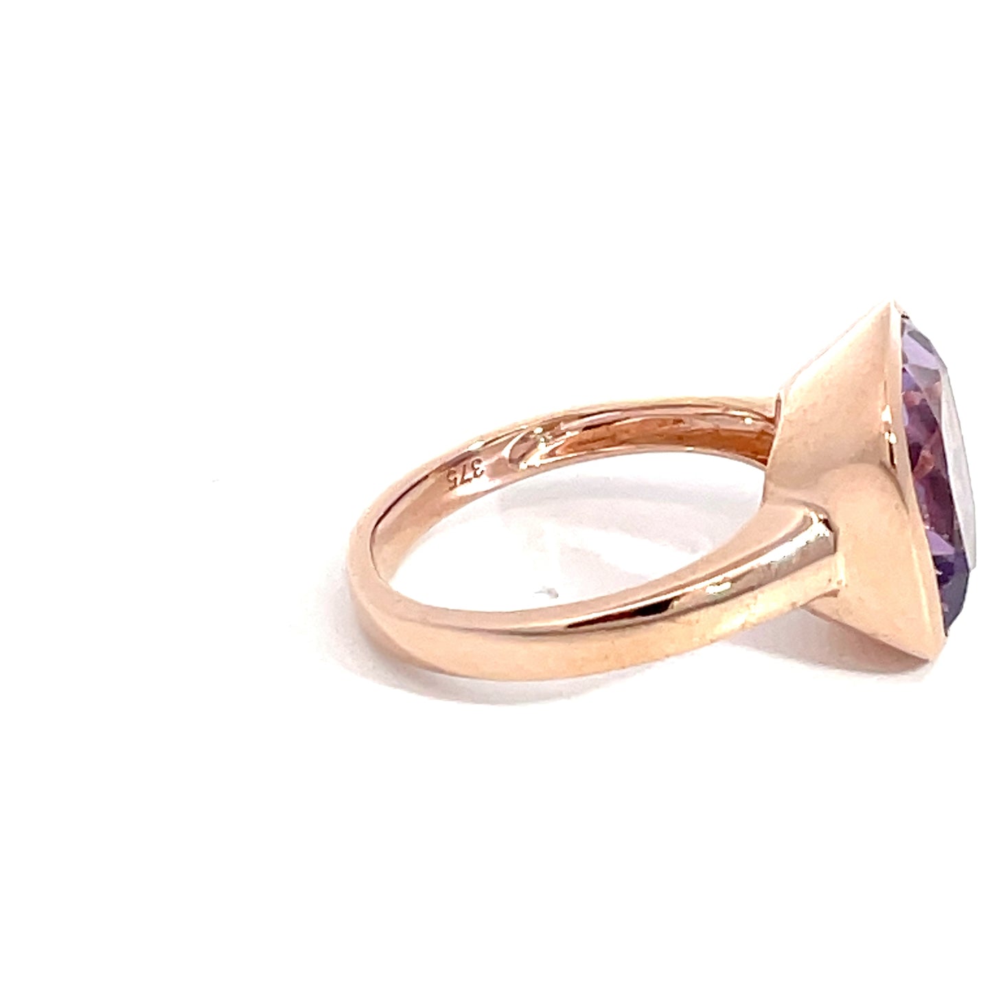 9ct Rose Gold Cushion Pink Amethyst Ring