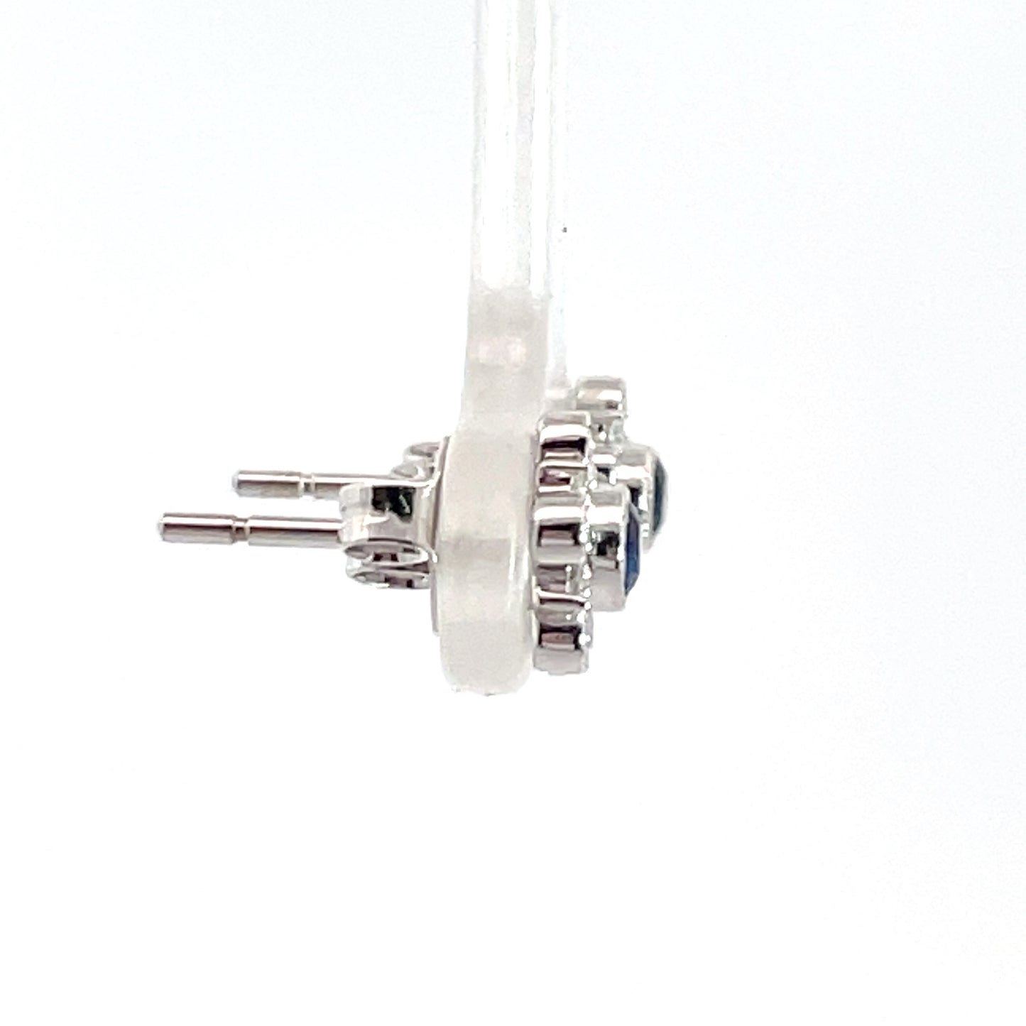 9ct White Gold Sapphire and Diamond Earrings