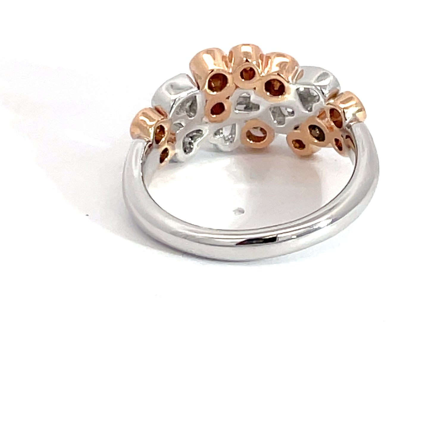 18ct White and Rose Gold Heart Shape Diamond Ring