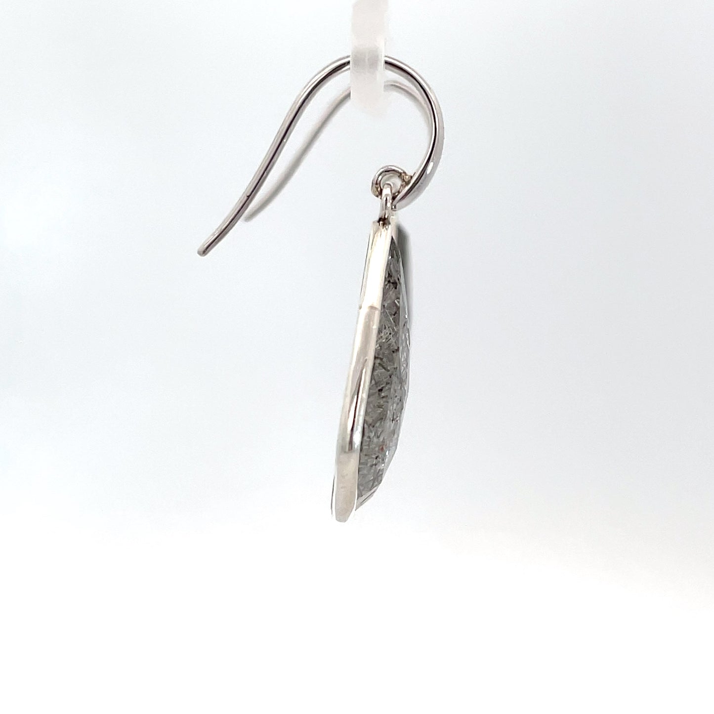 Sterling Silver Black Rutile Quartz Drop Earrings