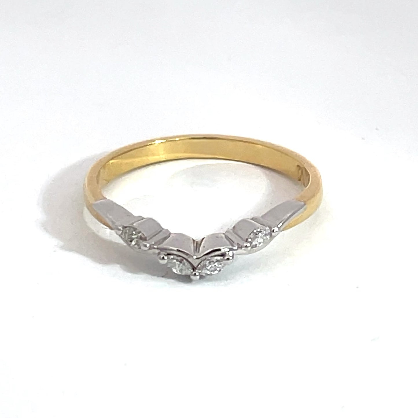 18ct Yellow and White Gold Diamond Curve Band