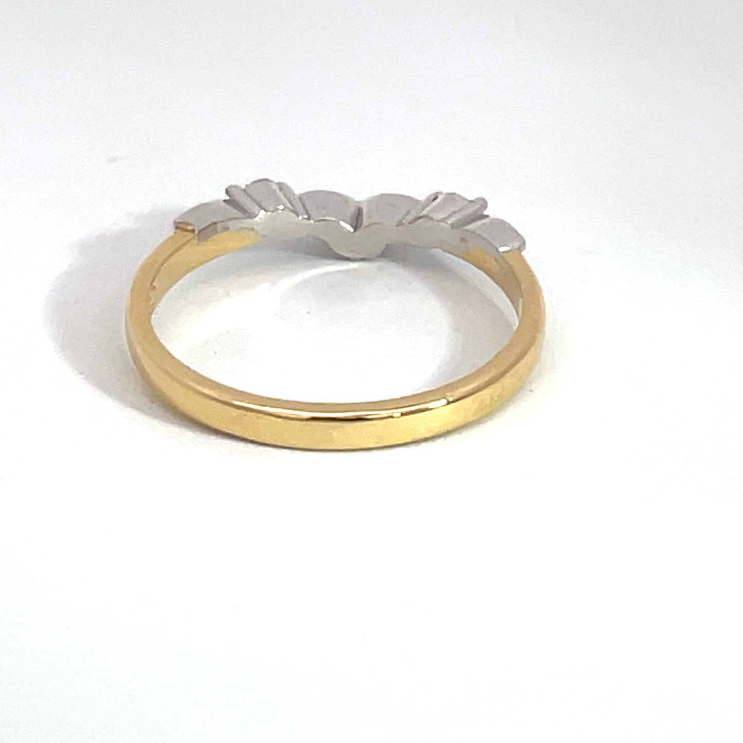 18ct Yellow and White Gold Diamond Curve Band