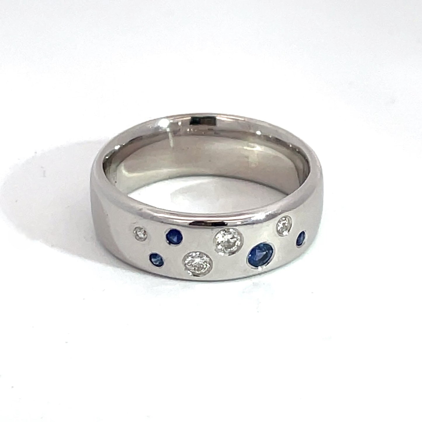 9ct White Gold Sapphire and Diamond Cluster Ring