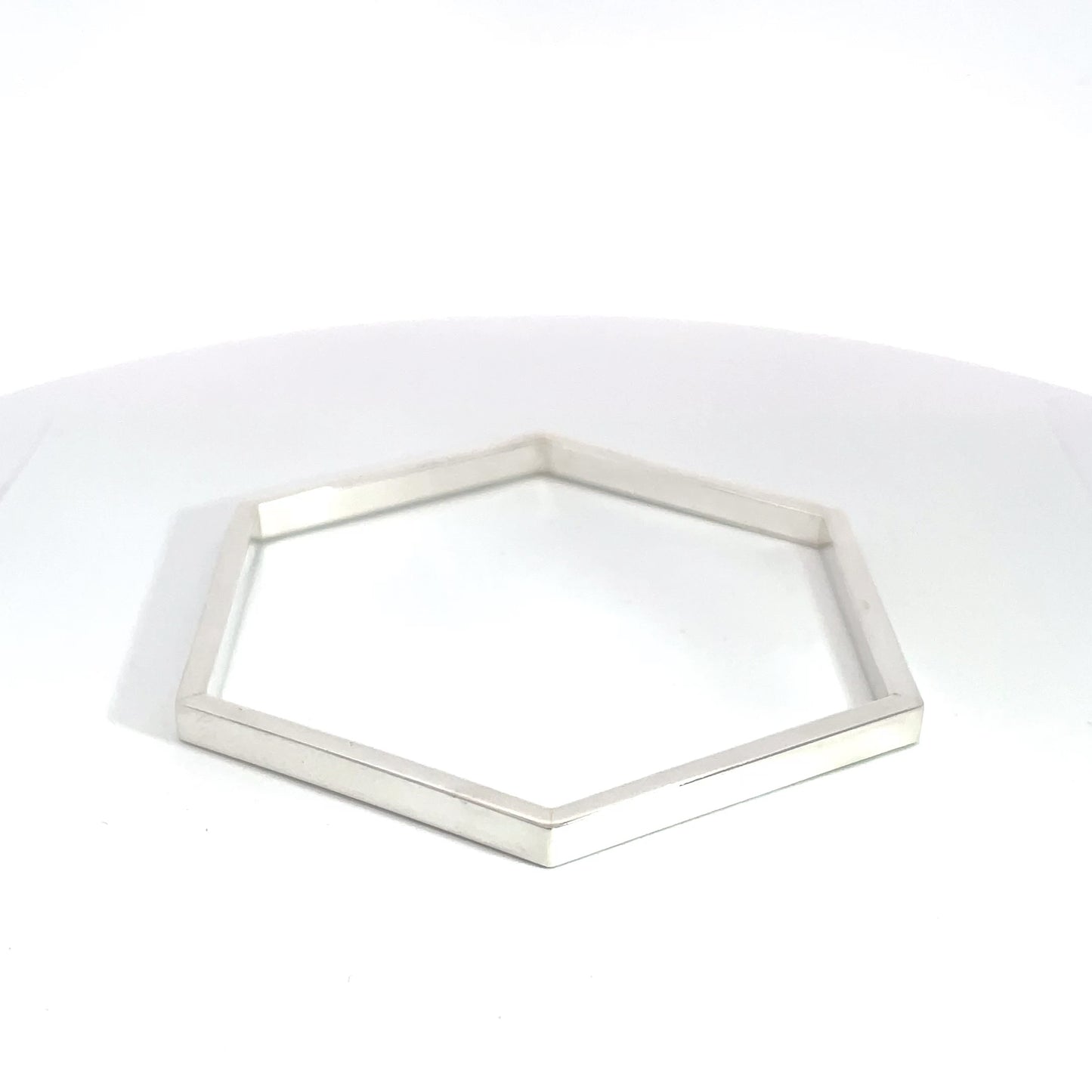 Sterling Silver Hexagon Solid Handmade Bangle