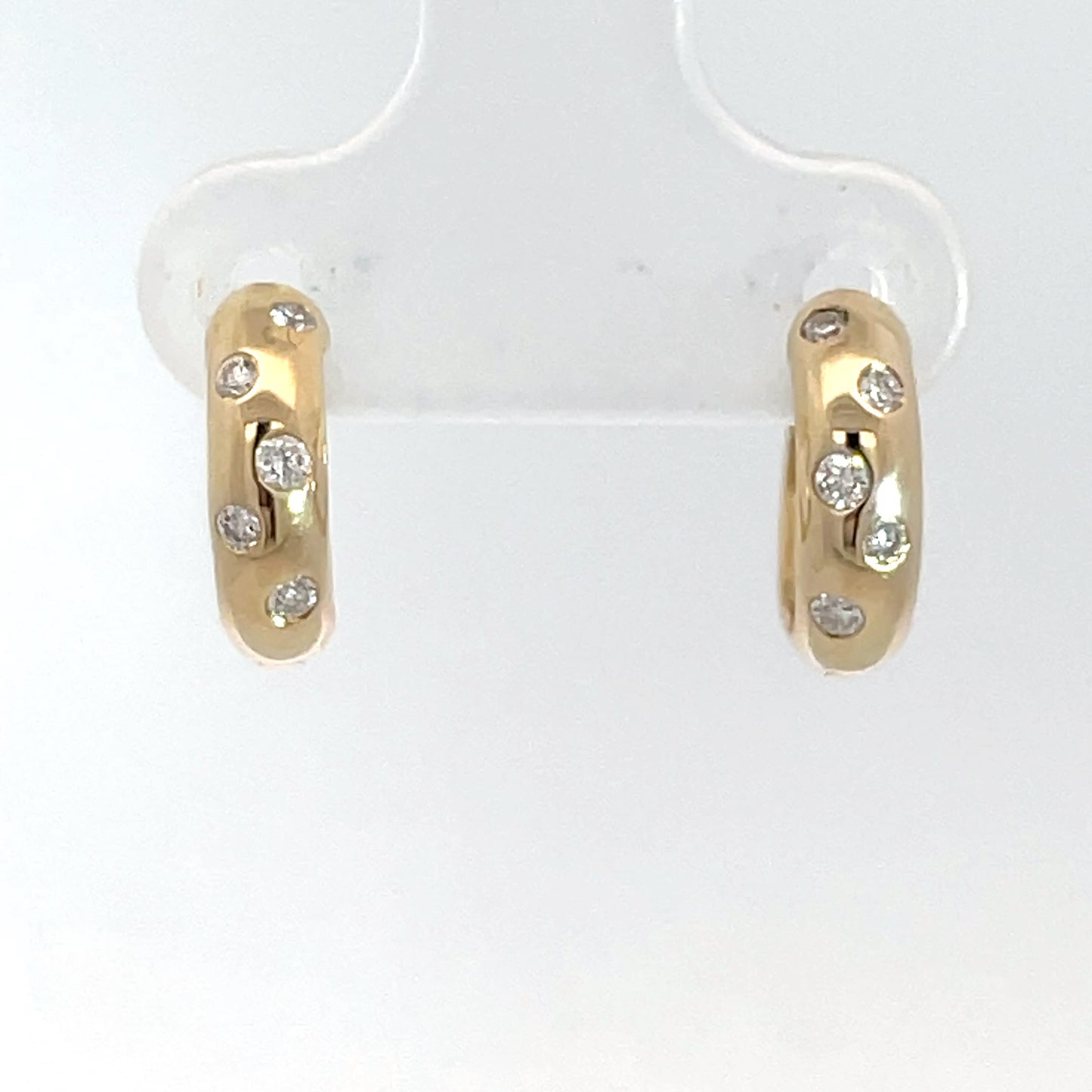 9ct Yellow Gold Diamond Huggies 0.12ct