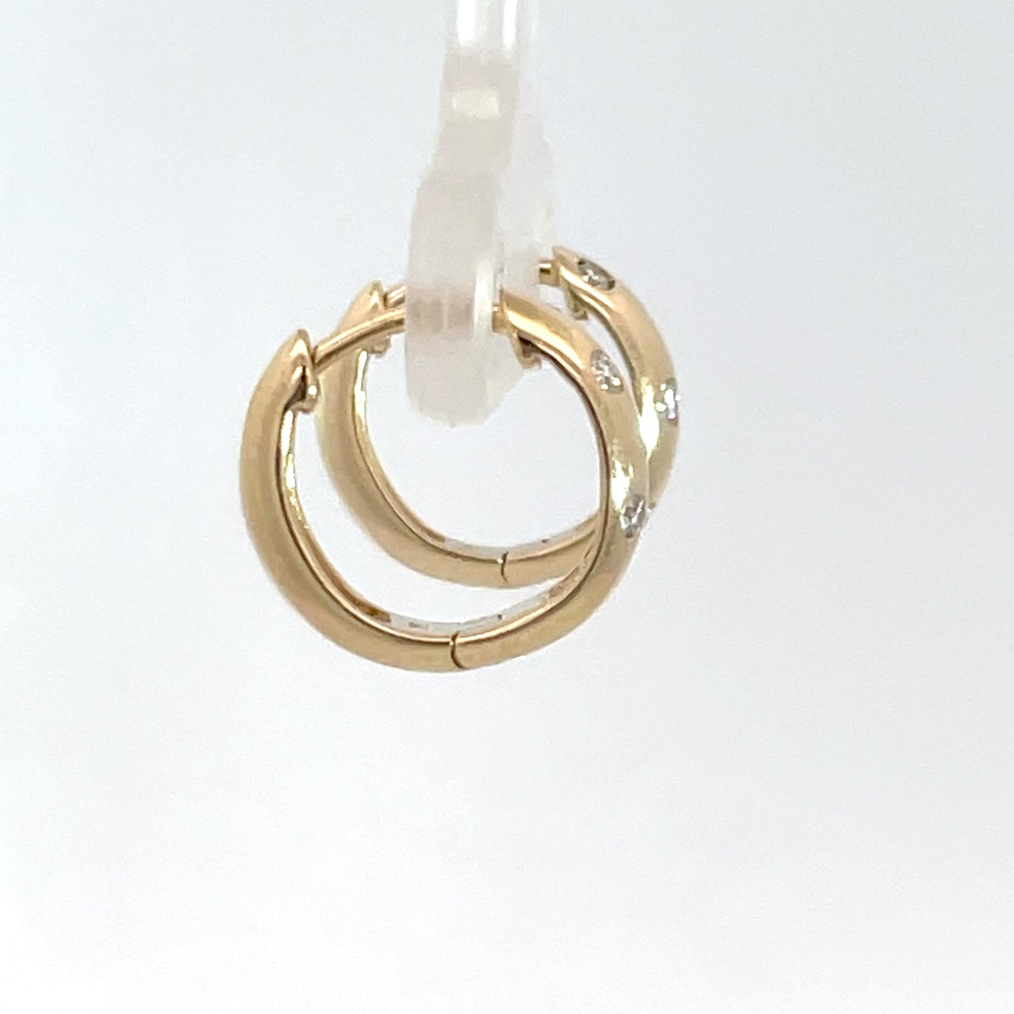 9ct Yellow Gold Diamond Huggies 0.12ct