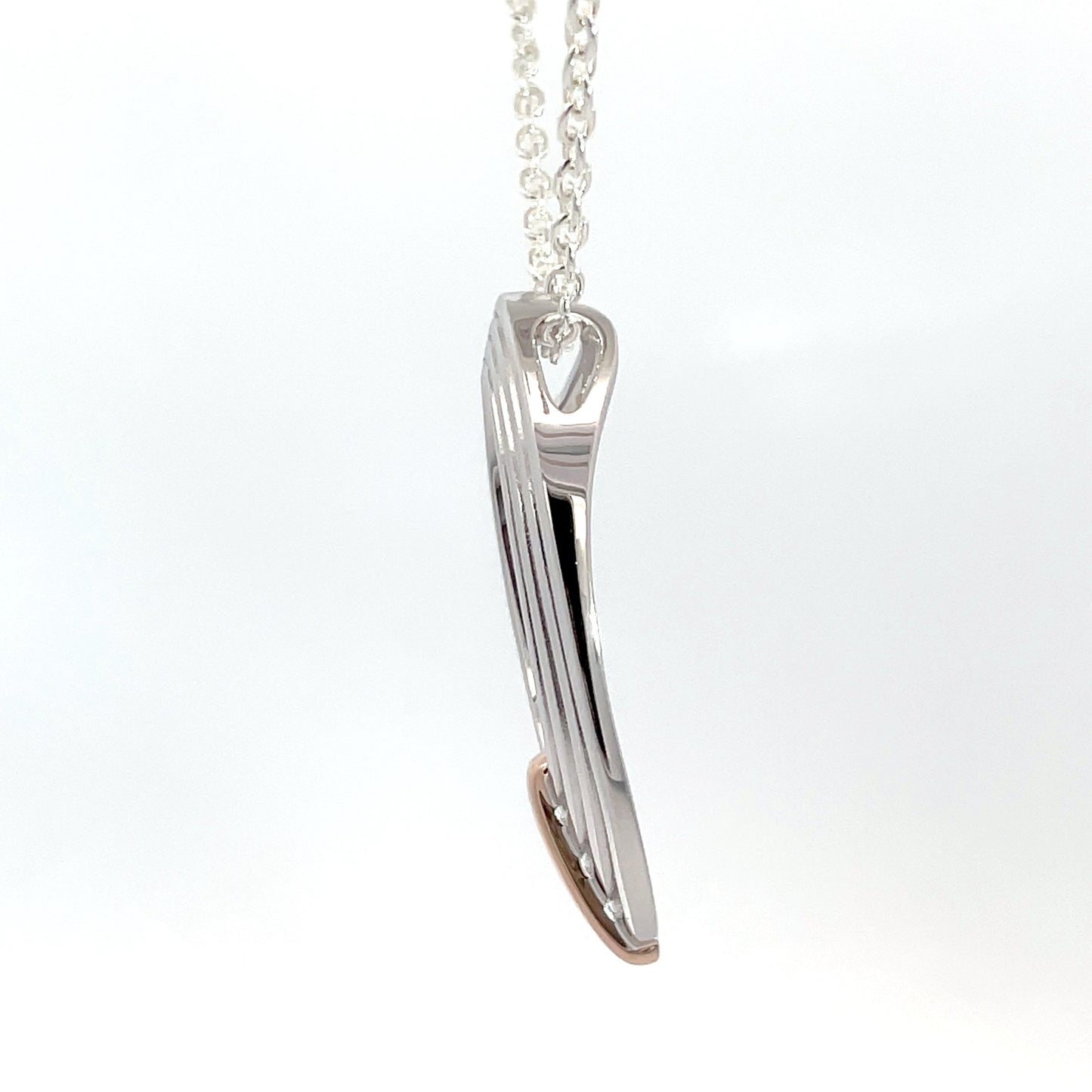 Sterling Silver Oval Pendant and Chain