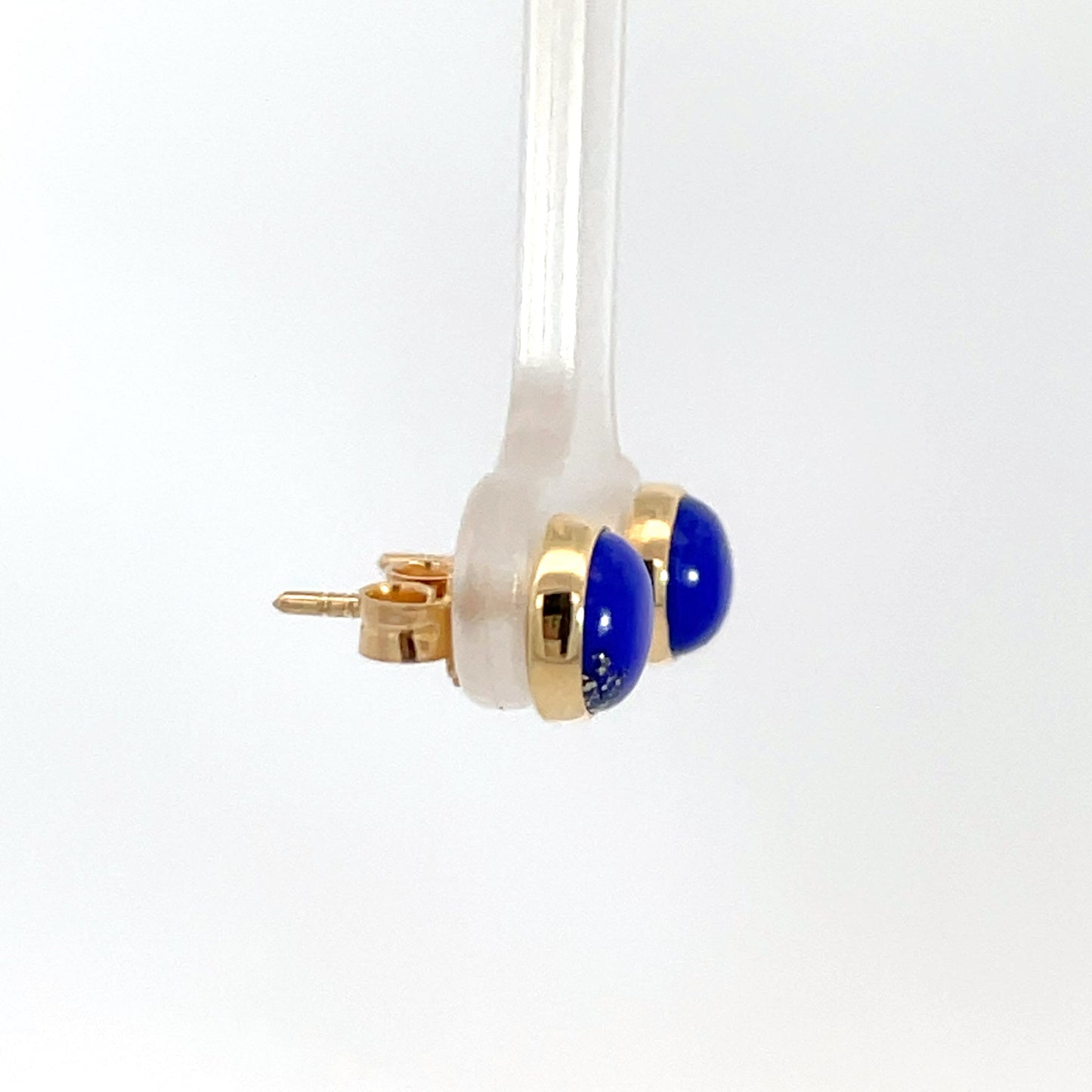 18ct Yellow Gold Lapis Stud Earrings
